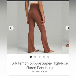 Lululemon size 6 flare pants ancient copper